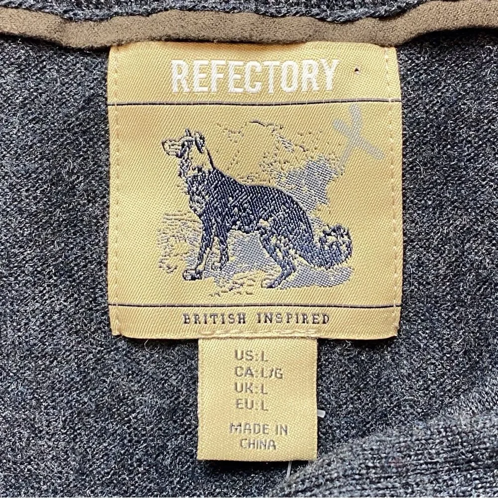 Refectory British Inspired 1/4 Zip Long Sleeve Sweater Size Large
